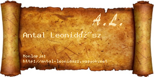 Antal Leonidász névjegykártya